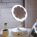 Espelho de Mesa Luz Led Portátil Aumento até 10X - Preço Baixo É Aqui